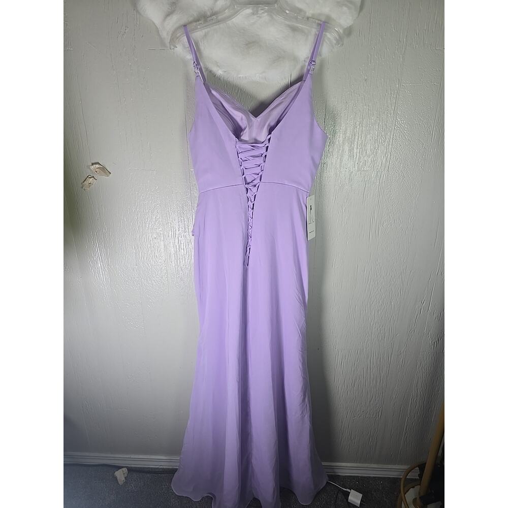 NWT Wear Your Love Purple Prom Dress Size 10 Full Corset Evening Gown Front Slit - Picture 5 of 9